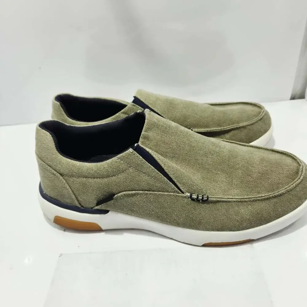 OrthoComfoot Loafers Size 14 Khaki Canvas Slip-on Shoes